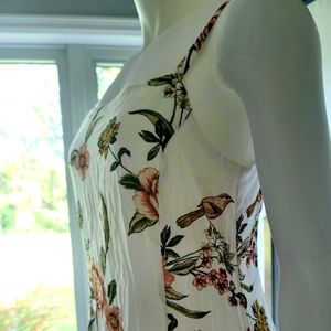 BRAND NEW! MNG Causal Sleeveless Floral Dress with Matching Scrunchies Size 6